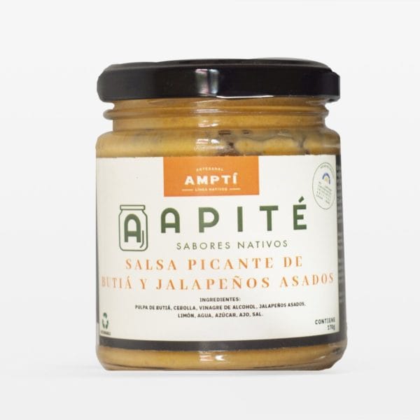 salsa picante de butiá y jalapeños asados